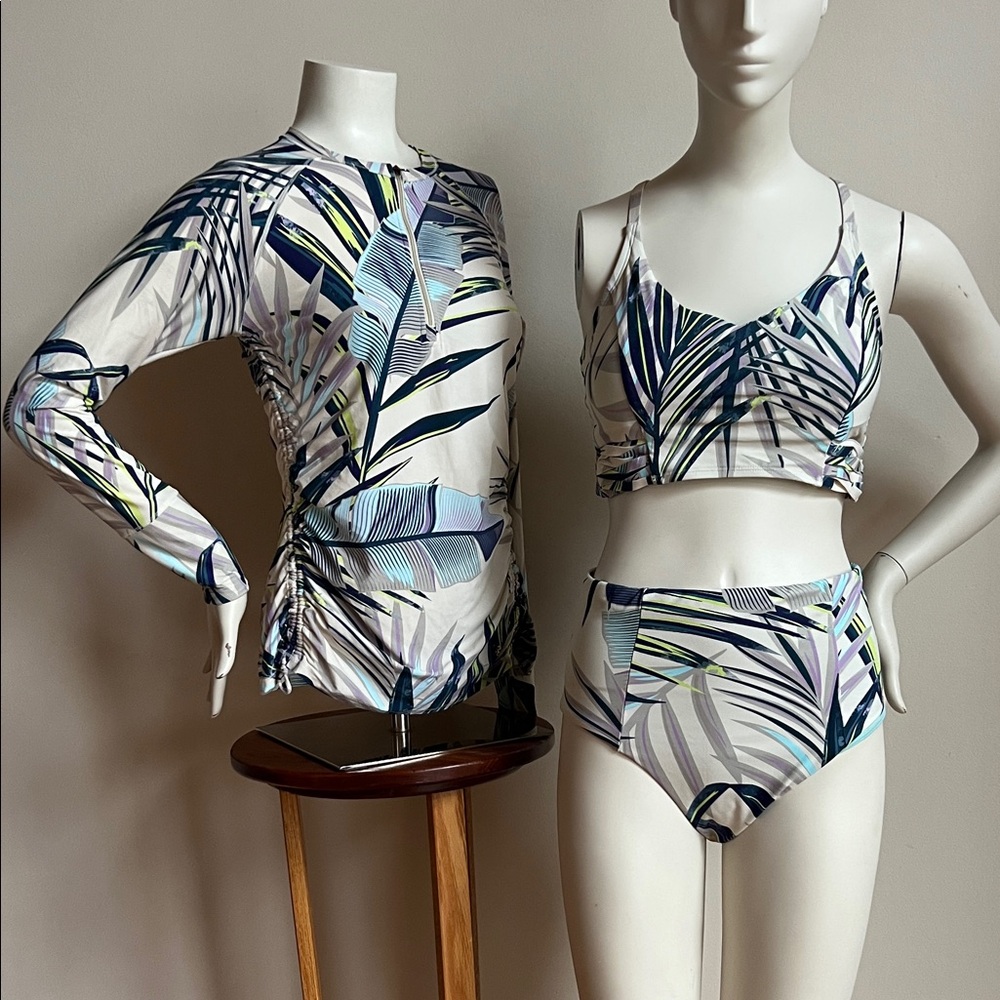 Calia  swim set Tropical Leaf Print Bikini Set